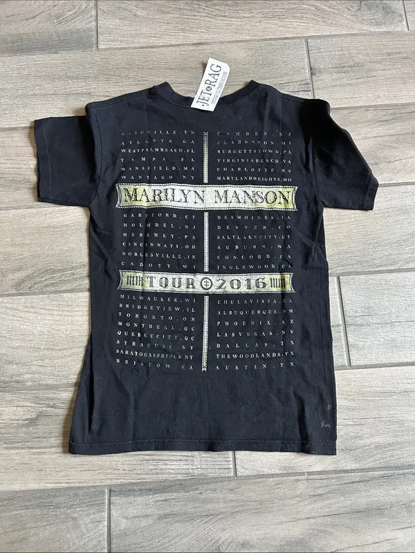 Alstyle Black Marilyn Manson Graphic Short Sleeve Tee - Image 5