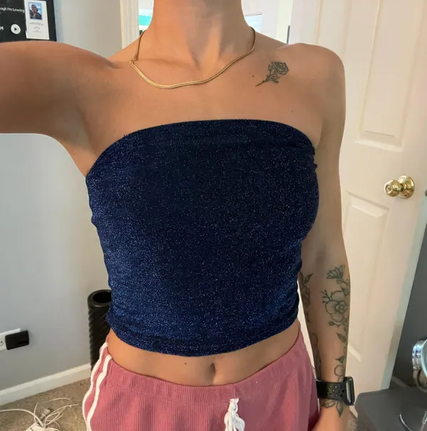 Wild Fable Blue Sparkly Tube Top - Image 2