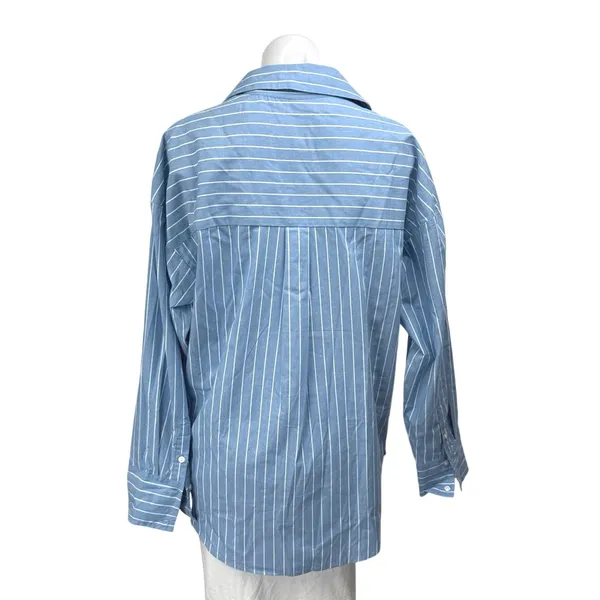 Abercrombie & Fitch Womens Blue Striped Long Sleeve Button Down Shirt Top Size M - Image 2