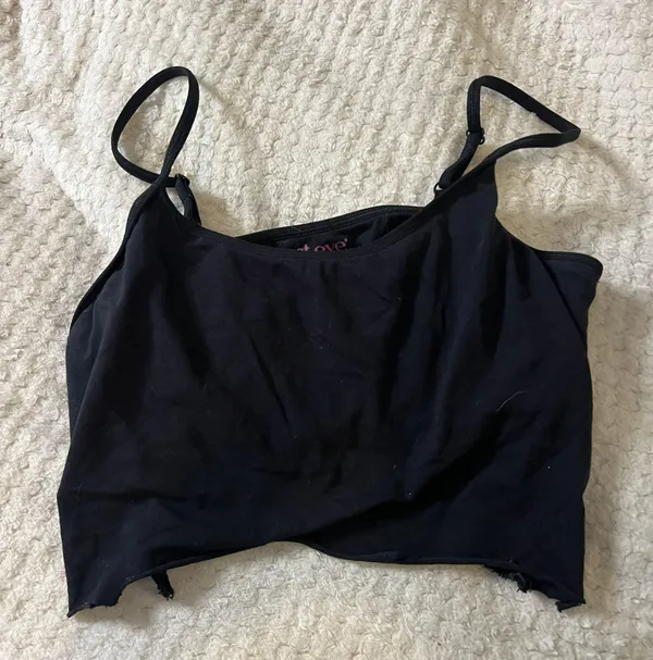 Spanx Steve MD Black Cut Off  Spaghetti Tank - Image 2