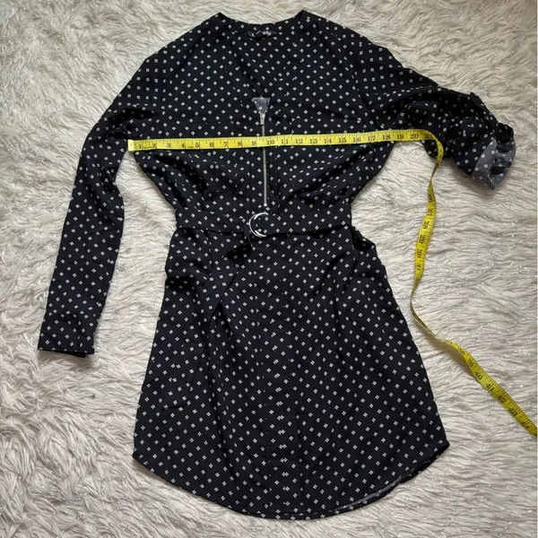 Express Black and White Polka Dot Long-Sleeve Mini Dress Size S/P - Image 6