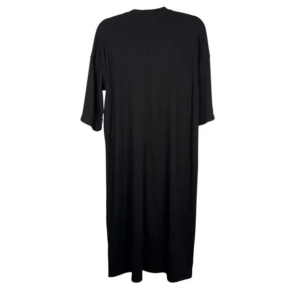 Dressed in Lala Ribbed V‎ Neck Midi Dress Black Size S Casual Basic Everyday - Image 4