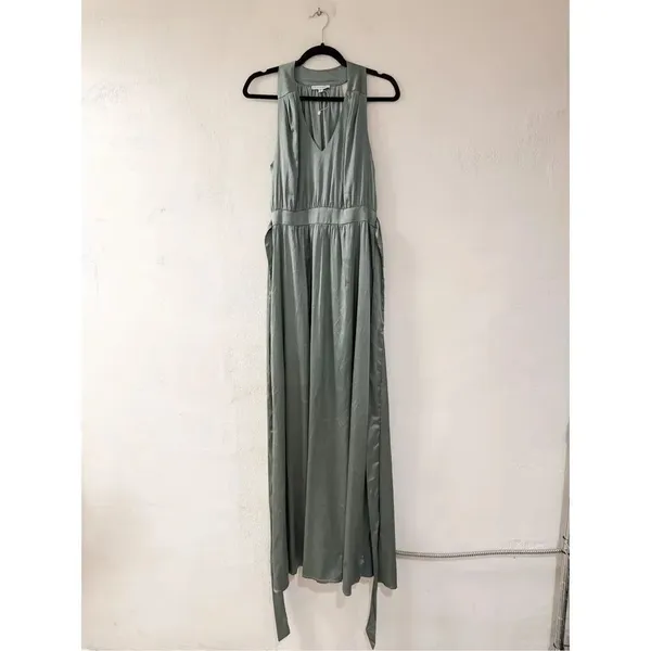 Baltic Born Roma Satin Maxi Dress in Eucalpytus Green Medium - Image 2