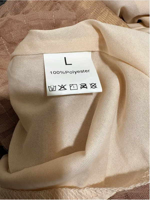Ruffled Tulle Midi Skirt Beige Women’s Size L - Image 3