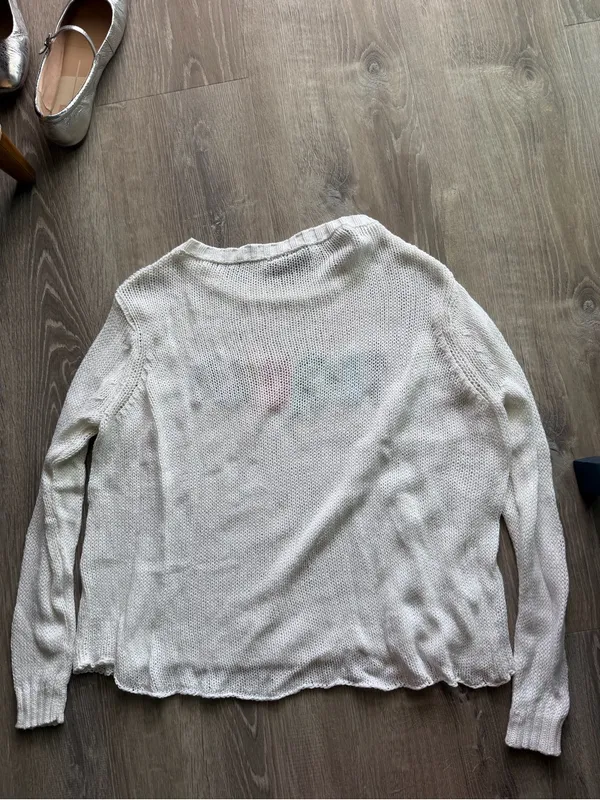 Wooden Ships White Knit Sweater with Multicolor 'TEQUILA' Lettering - Image 3