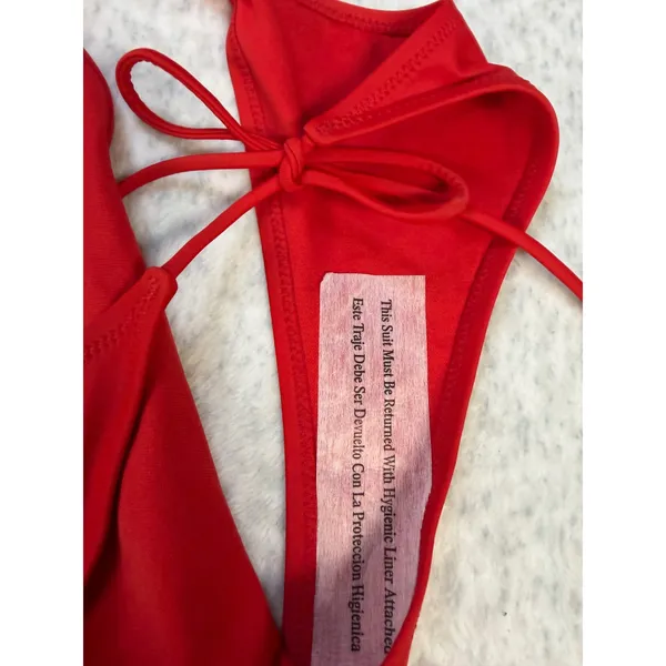 Wild Fable Red Side Tie High Cut Bikini Bottom Womens Small 4-6‎ Swimwear NWOT - Image 4