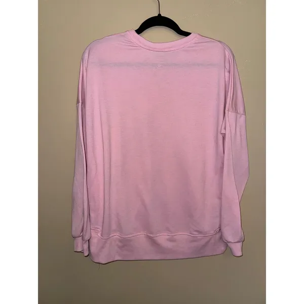 Simply Southern Pink Mama Chenille Patch Sweatshirt M Lightning Bolt Glitter MOM - Image 7