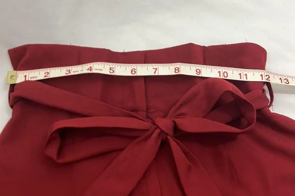 Burgundy belted trouser pants womans size medium - Image 5