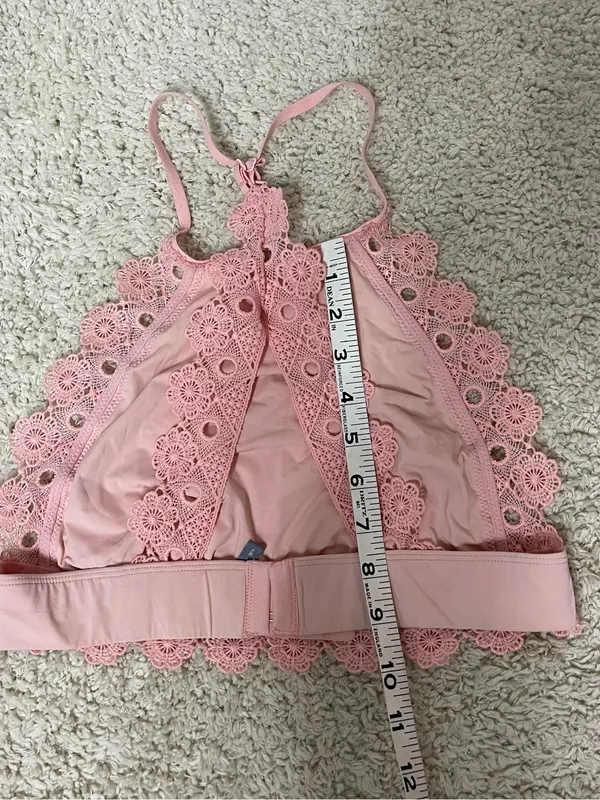 aerie Pink Crochet-Trim Halter Bandeau - Image 4