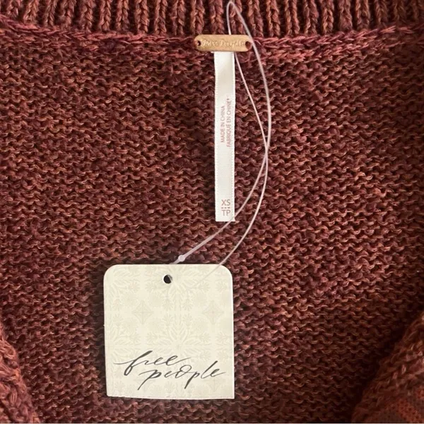 NWT Free People Mont Blanc Red‎ Jasper Cable Knit Sweater Mini Dress - Image 7