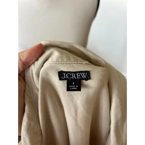 J.Crew Light Tan Cotton Adjustable Waist Utility Shift Dress - Image 7