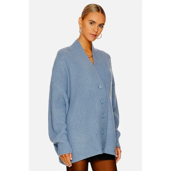 Revolve WEWOREWHAT Oversized‎ Cardigan Sweater Chunky Knit Storm One Size - Image 5