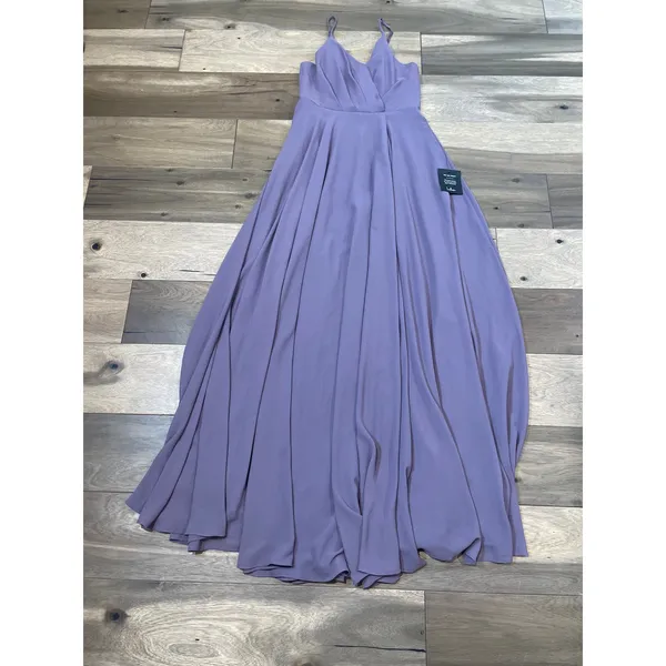 Lulus Long Purple Layered Chiffon Dress Size M New With Tag - Image 6