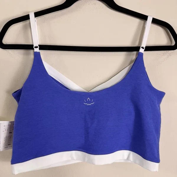 Beyond Yoga Spacedye Outlines Crop Tank Ultramarine Violet White Large NEW - Image 2