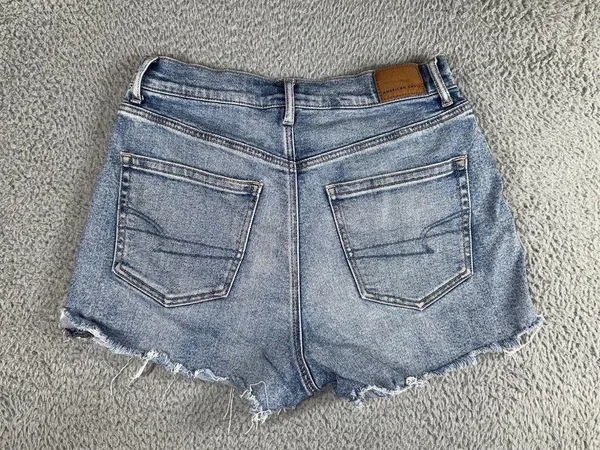 American Eagle Denim Shorts Women 8 Highest Rise 90s Boyfriend Raw Hem Festival - Image 2