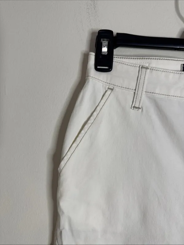 Hollister Ultra High-Rise Dad Pant White Utility Chino Pants Contrast Stitch 27 - Image 5