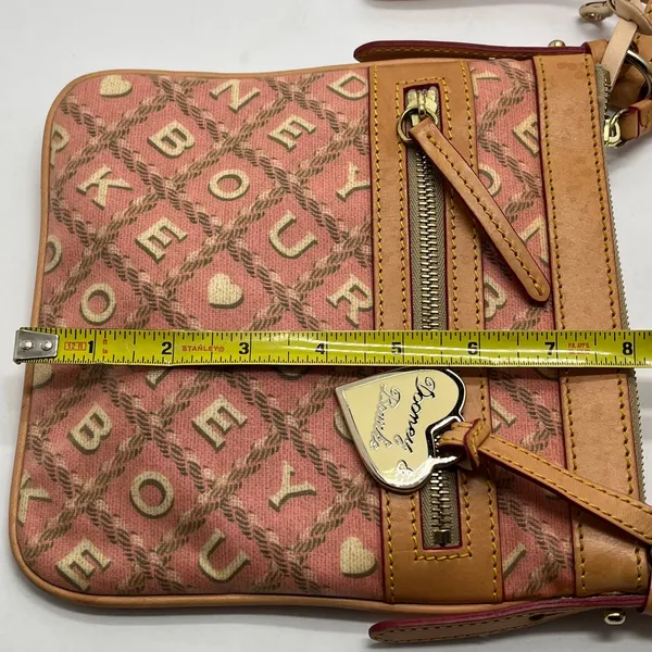 Dooney & Bourke Women's Leather Pink‎ Tan Heart Valentines Crossbody Bag - Image 10