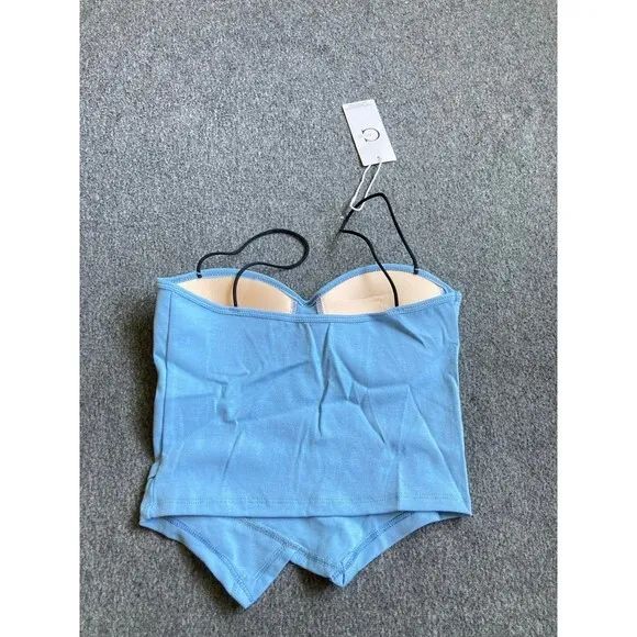 Women Seamless Irregular Crop Tops Sleeveless‎ Cotton Short Top Padded bra Cami - Image 3