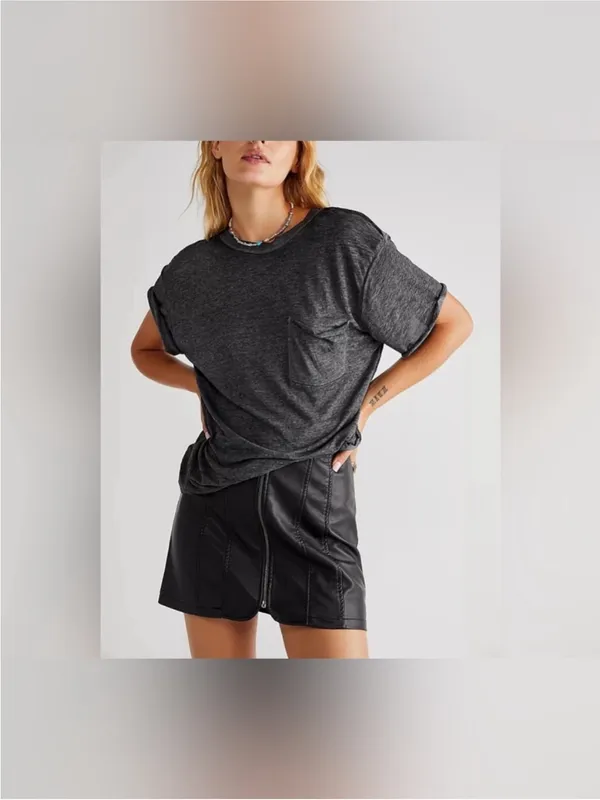 NWOT Free People We The Free Vella Tee - black - Small - Image 3