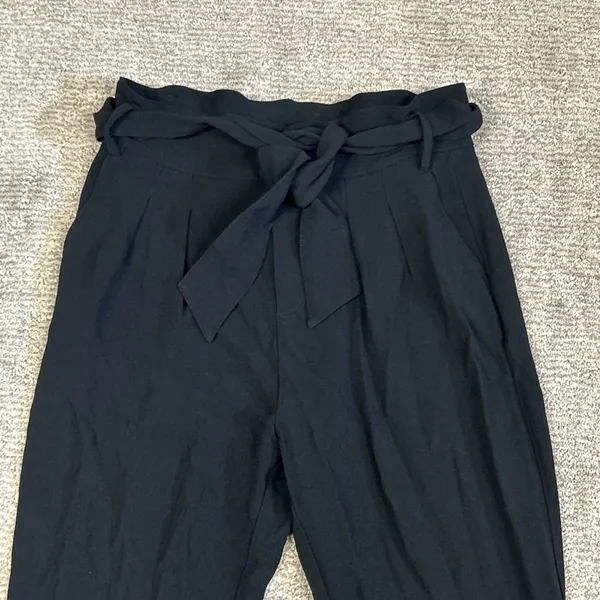 Sézane Pants Womens 40 US 8 Black Trousers Belted Pockets Career Classy Office - Image 2