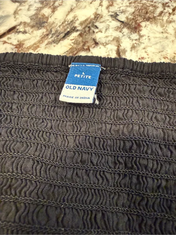 Old Navy Black Square Neck Puff Sleeve Smocked Mini Dress L Petite - Image 3
