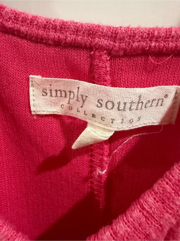 Simply Southern Women’s Pink Sleeveless Knit Jumpsuit with Pockets size Large - Image 6