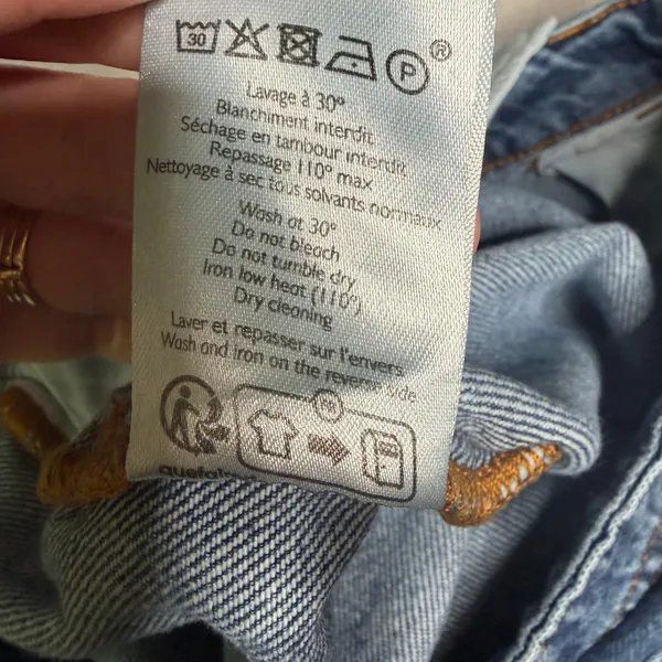 Sézane The Brut Sexy Straight Leg Jeans Blue Organic Cotton Women Size 40 US 8 - Image 5
