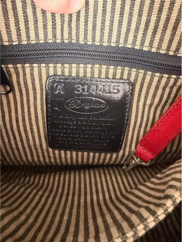 Brighton red leather handbag - Image 4