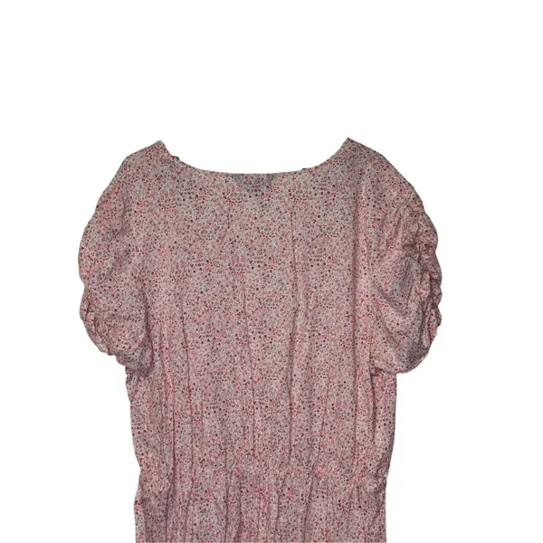 Banana Republic Womens Midi Dress Ruched Sleeve Dainty Floral V-Neck Summer XL - Image 9