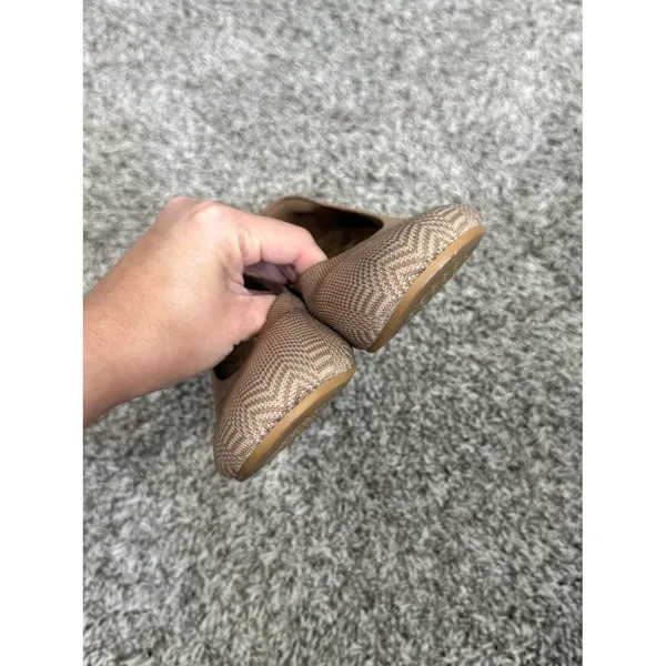 Vivaia Round Toe Ballet Flats Claire Women’s 37 Espresso Chevron - Image 6