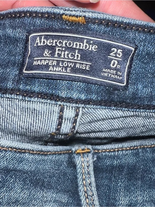 Abercrombie & Fitch Harper Low Rise Ankle Distressed Skinny Jeans Size 25 - Image 13