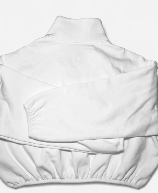 KBB by Kahlana White Quarter Zip Cropped Pullover NWT Size 1XL - Image 2