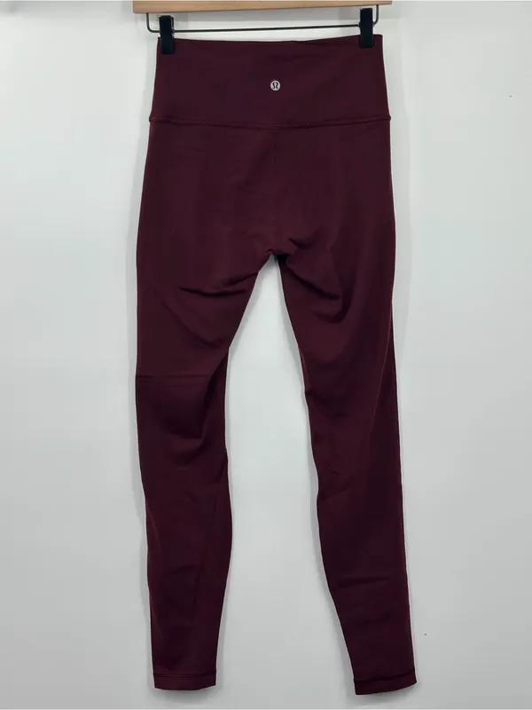Lululemon Wunder Under Hi‎ Rise Tight Full On Luon 28 Deep Rouge Size 6 - Image 4