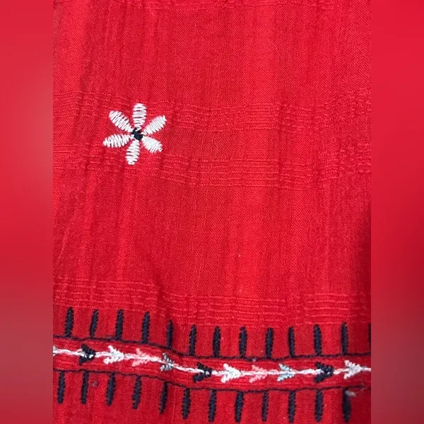 Knox Rose Women's Boho Short Sleeve V Neck Tiered Embroidered Dress Size L - Image 15