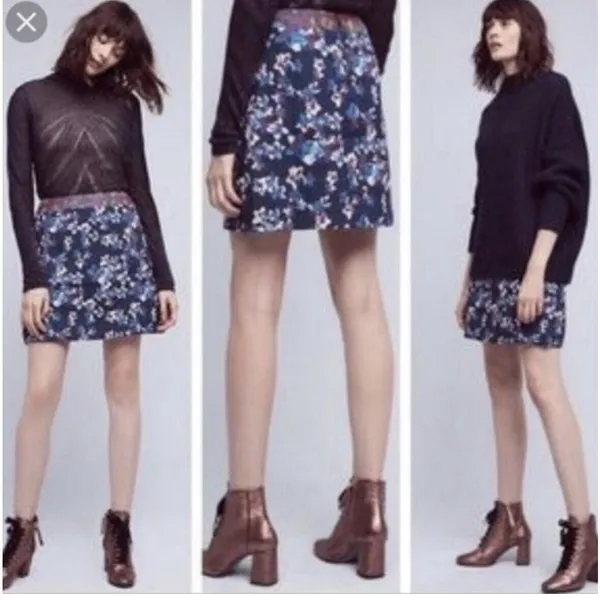 Maeve Anthropologie Cardana Floral Pocket Skirt Size 8 - Image 7