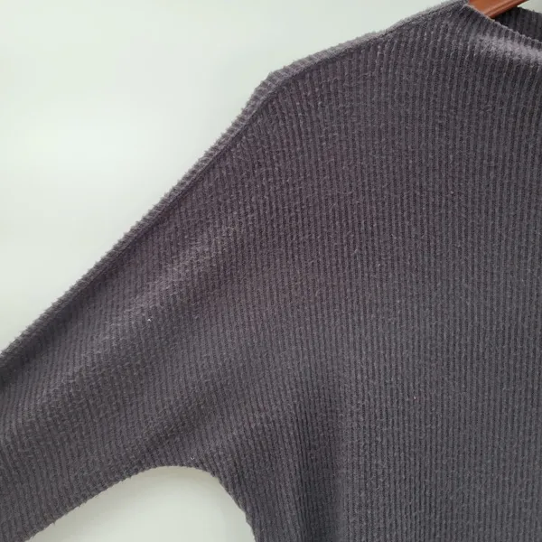 Anthropologie Eri + Ali Womens Sweater XS Gray Ribbed Knit Mock Neck Pullover - Image 6