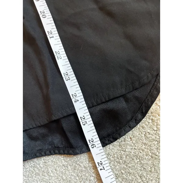 Zara Woman Blouse Size M Black Short Sleeve Exposed Zipper High-Low Hem Top - Image 5