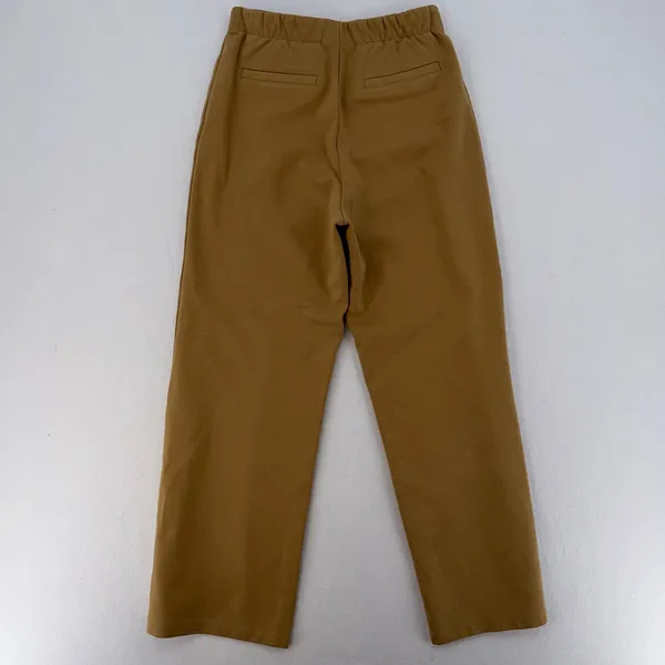 Quince Organic Cotton Double Knit Wide Leg Pants Soft Camel Work Casual Size XS - Image 7