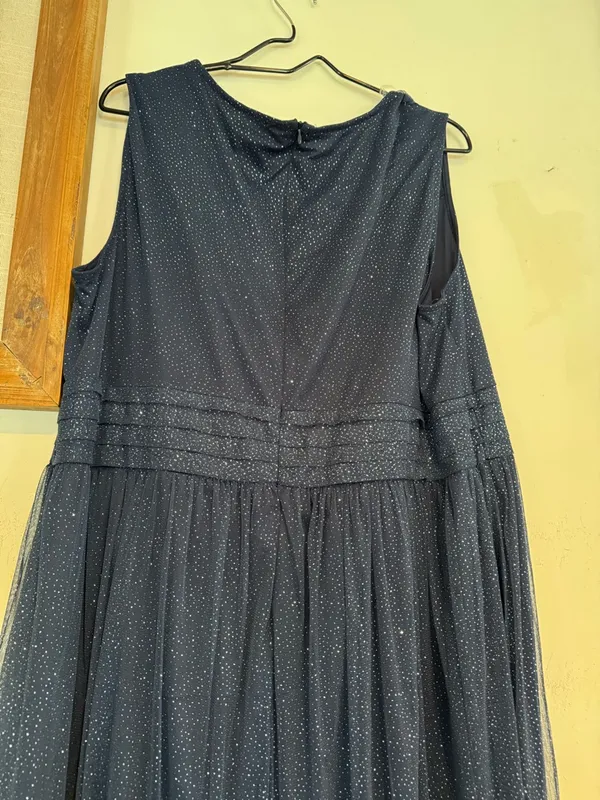 Plus-Size Navy Sparkle V-Neck Maxi Dress - Image 5