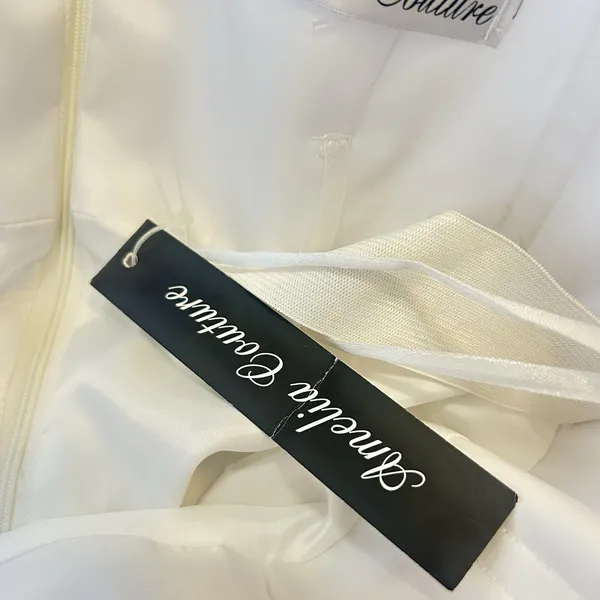 Amelia Couture White Sparkling Knee Length Formal‎ Gown Cocktail Dress Size 12 - Image 10