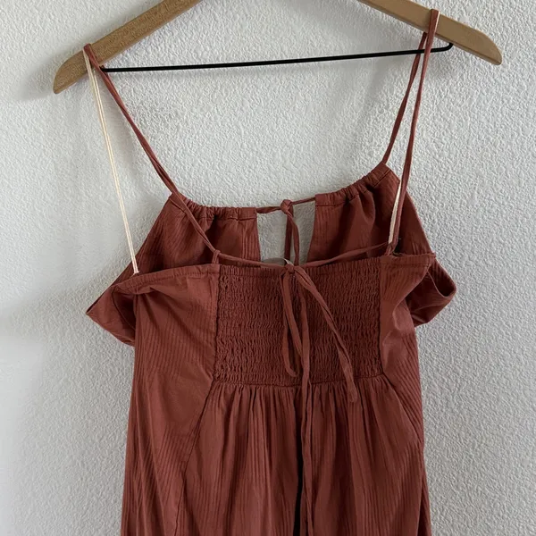 Free People Boho Elegant Rust Brown Dress Medium - Image 5