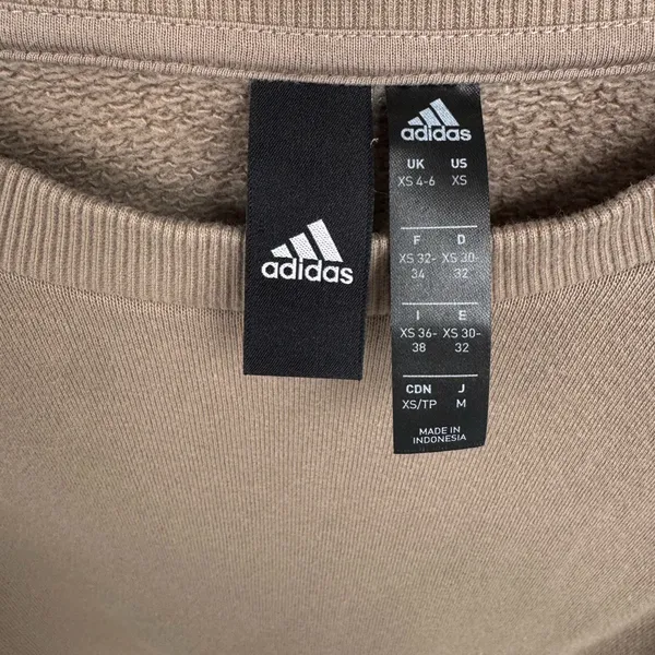 Adidas‎ Longsleeve Pullover Cropped Length Tan Sleeve size XS oversized - Image 11