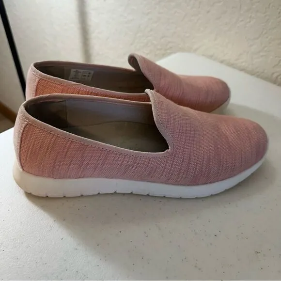 Lands'‎ End Slip On Sneakers Womens 9.5 Pink Comfort Step Knit Walking Shoes - Image 5