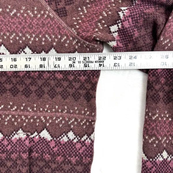 The North Face 1/4 Zip Women’s L Nordic Pattern Red/Brown Pullover Sweater-knit - Image 8