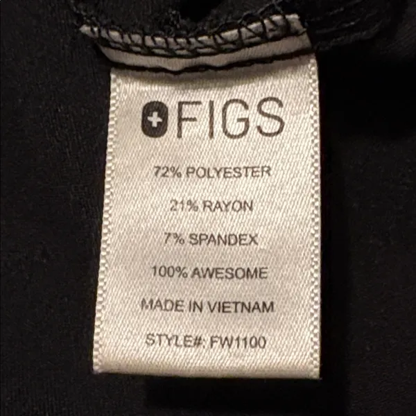 Figs XS Black Casma 3 Pocket Scrub Top Shirt FW1100 - Image 4