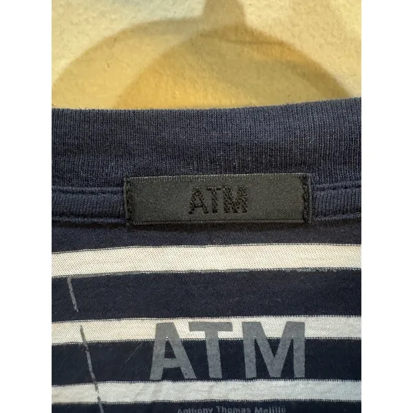 ATM Anthony Thomas Melillo Classic Jersey Long Sleeve Boy Tee Striped Navy White - Image 8