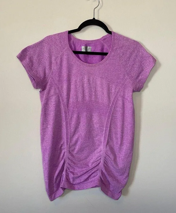 Athleta Purple Fastest Track Seamless Tee Sz Large - Image 2