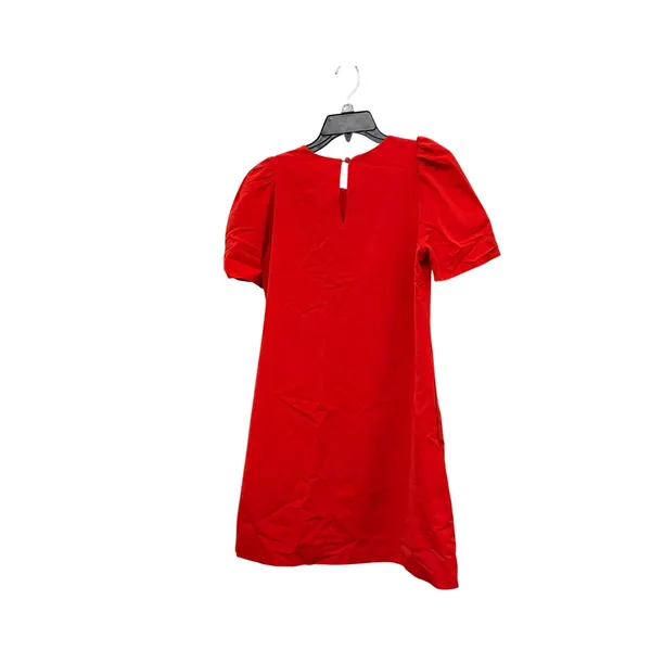 Abbey Glass Red Bow Puff Sleeve Mini Dress Size Medium - Image 4