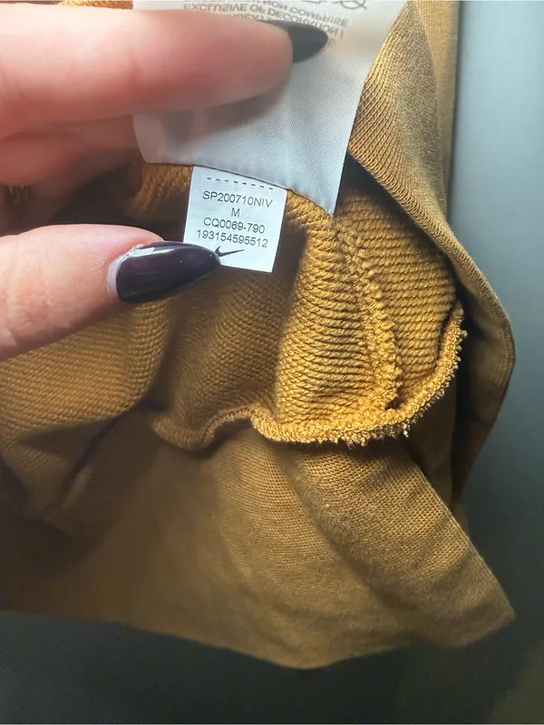Nike Dri-FIT Open Back Cropped Sweatshirt Women M Brown Gold - Image 6