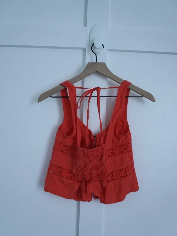 Free People Kianna Lace Tank Top Red - Image 4